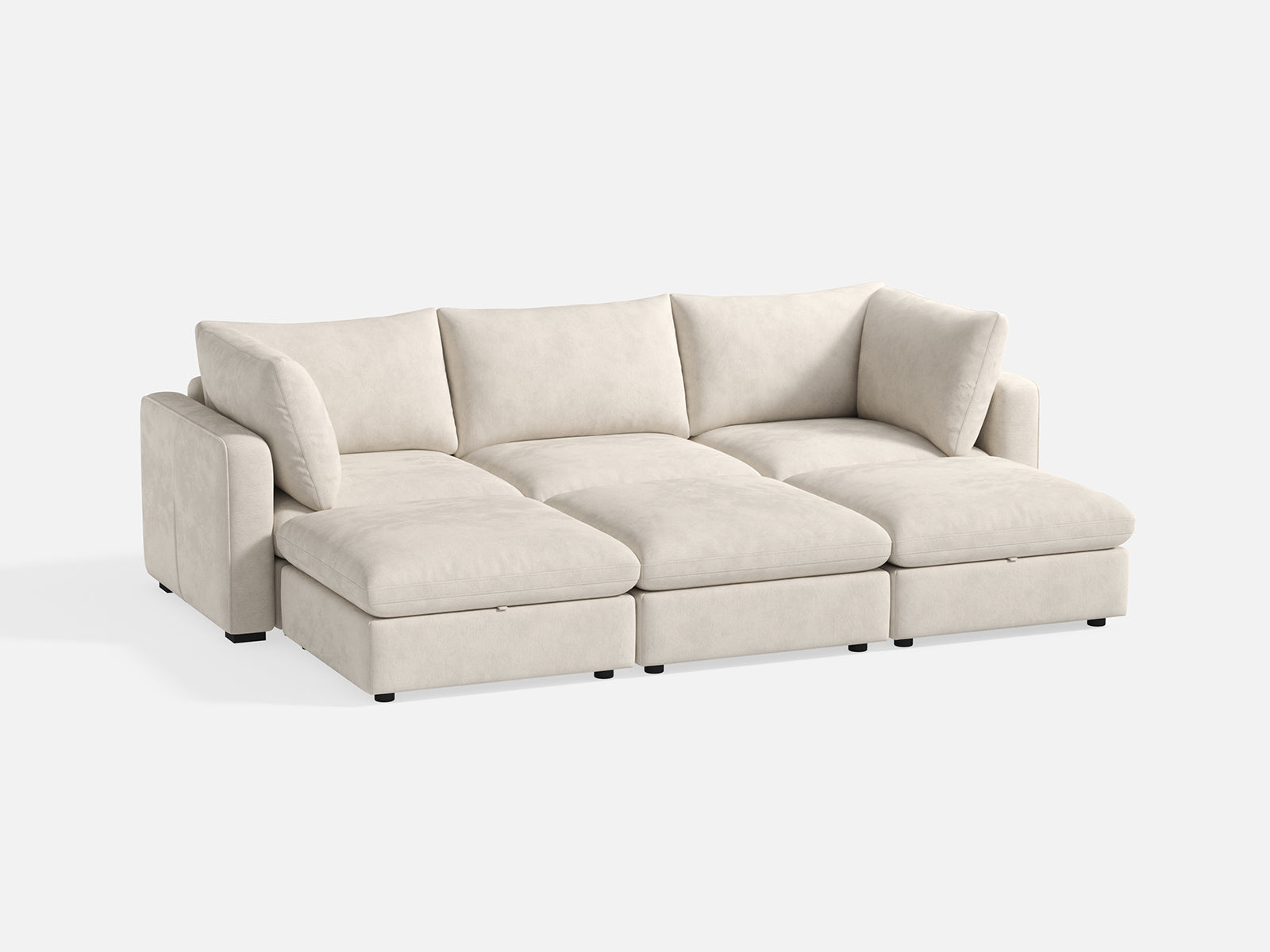 RUBIK V 3 Seats with 3 Ottomans