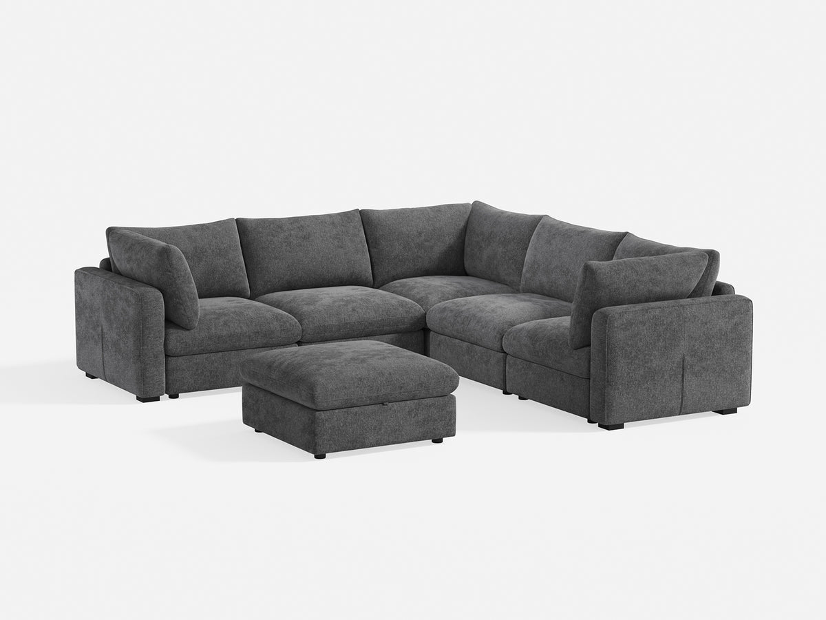 RUBIK V 4 Seats with Corner & Ottoman