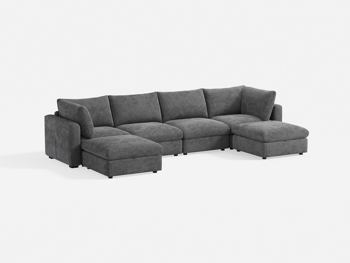 RUBIK V 4 Seats with 2 Ottomans