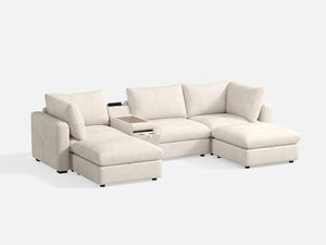 RUBIK V 3 Seats with 2 Ottomans & Console