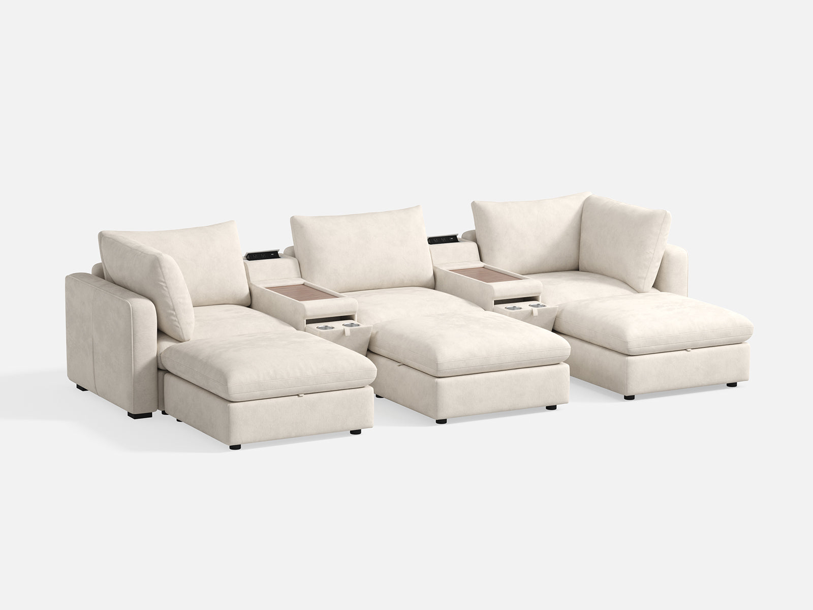 RUBIK V 4 Seats with 2 Ottomans & Pet Bed Module