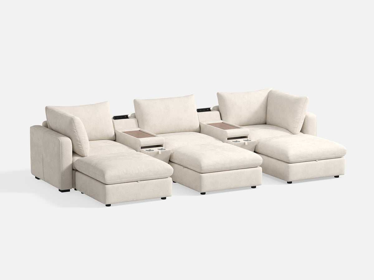 RUBIK V 3 Seats with 3 Ottomans & 2 Consoles