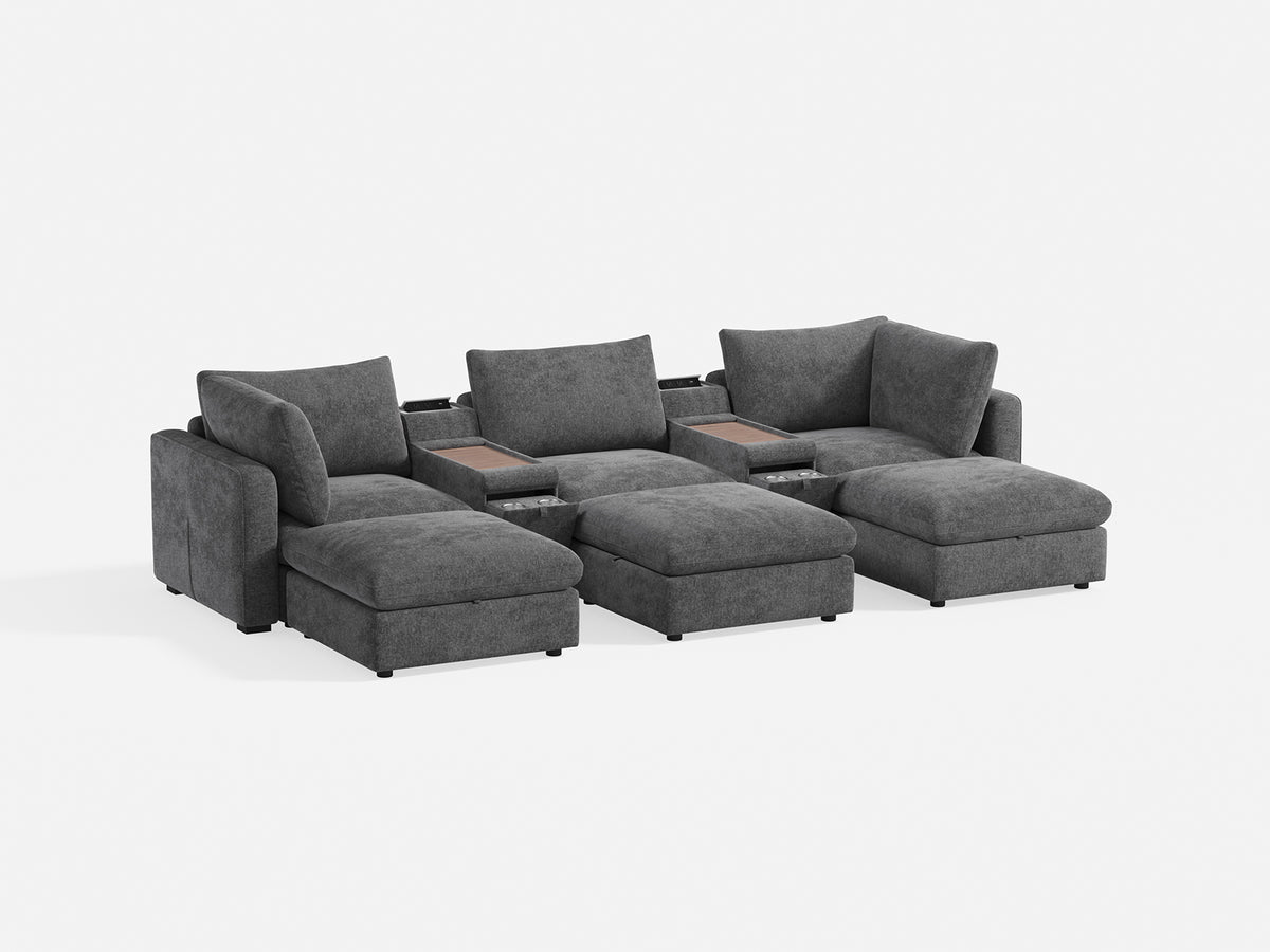 RUBIK V 3 Seats with 3 Ottomans & 2 Consoles