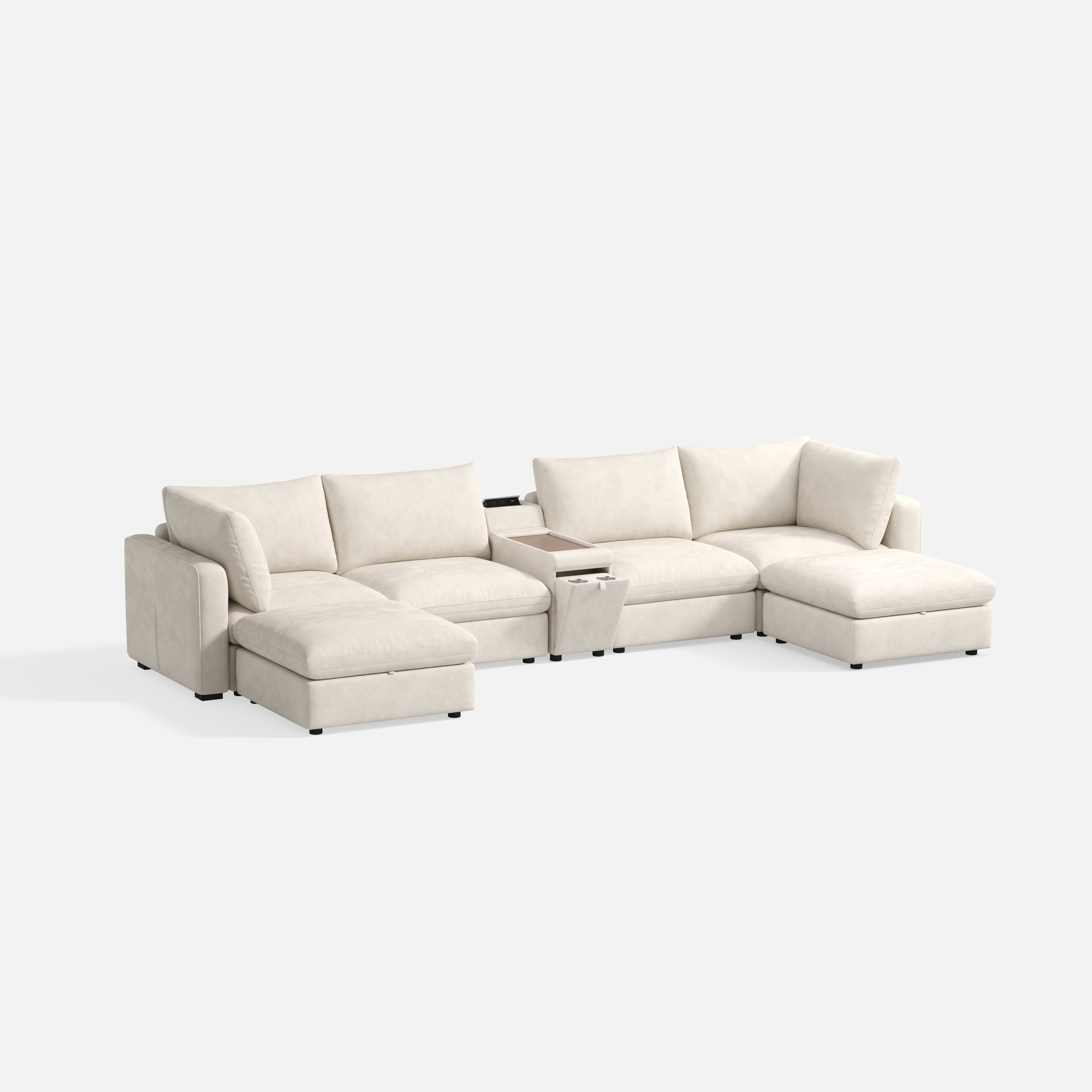 RUBIK V 4 Seats with 2 Ottomans & Console
