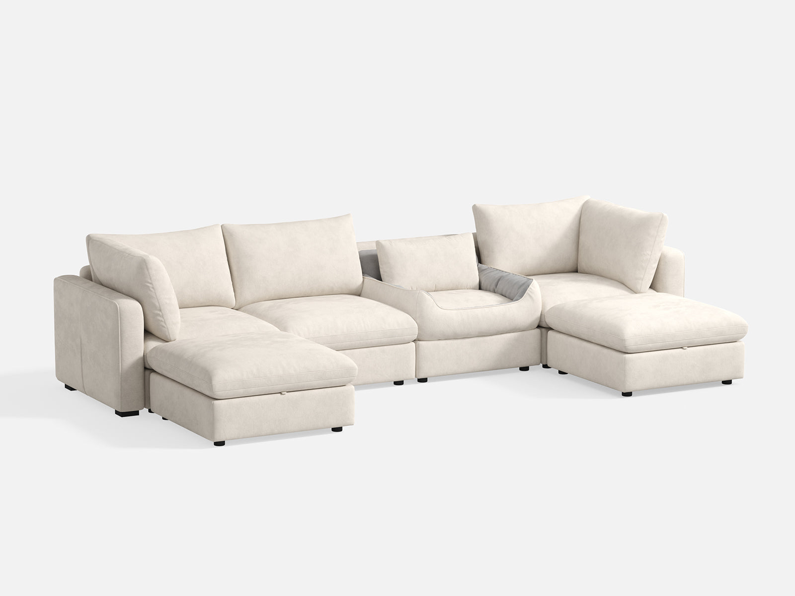 RUBIK V 4 Seats with 2 Ottomans & Pet Bed Module