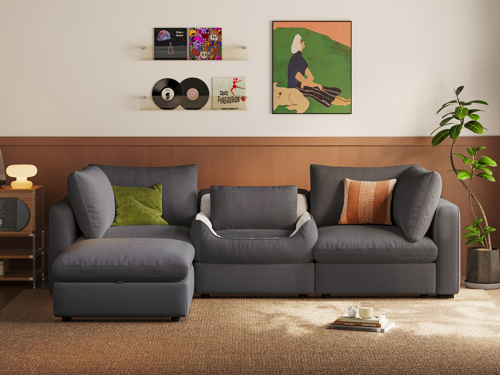 RUBIK V 3 Seats with Ottoman & Pet Bed Module