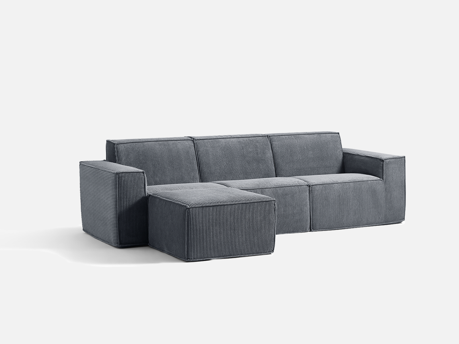 Pop-Seat 3 Seats with Ottoman, Compressed Self-Inflating Foam Sofa - LINSY HOME
