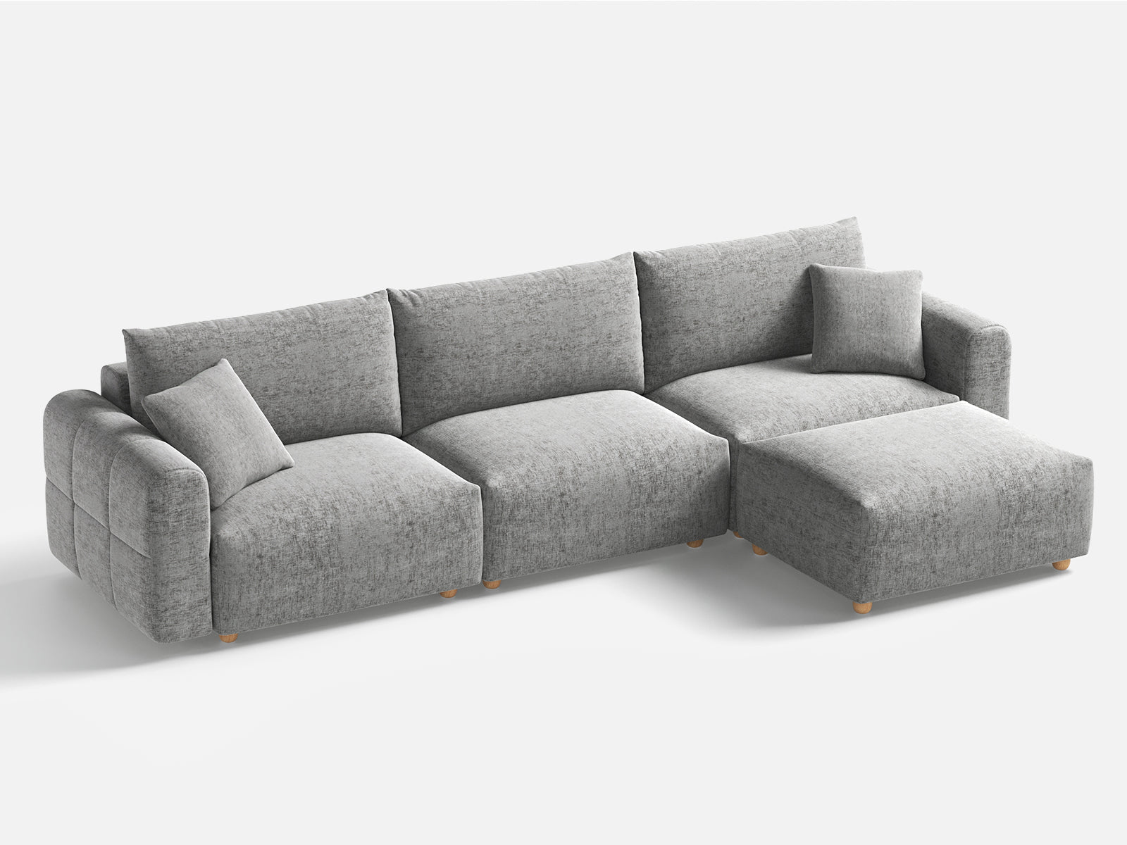 RUBIK L 3 Seats with Ottoman