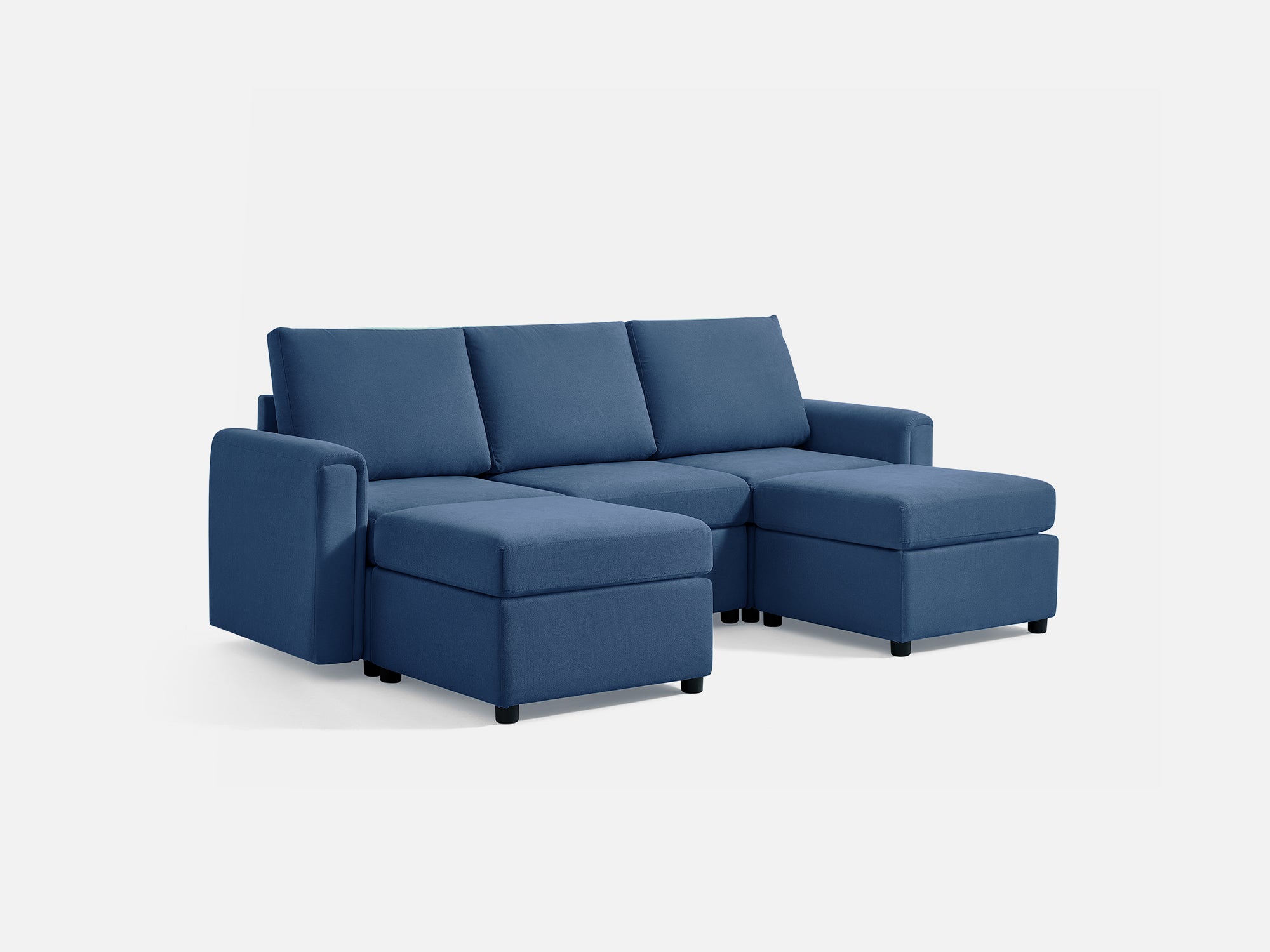 RUBIK I 3 Seats with 2 Ottomans - LINSY HOME