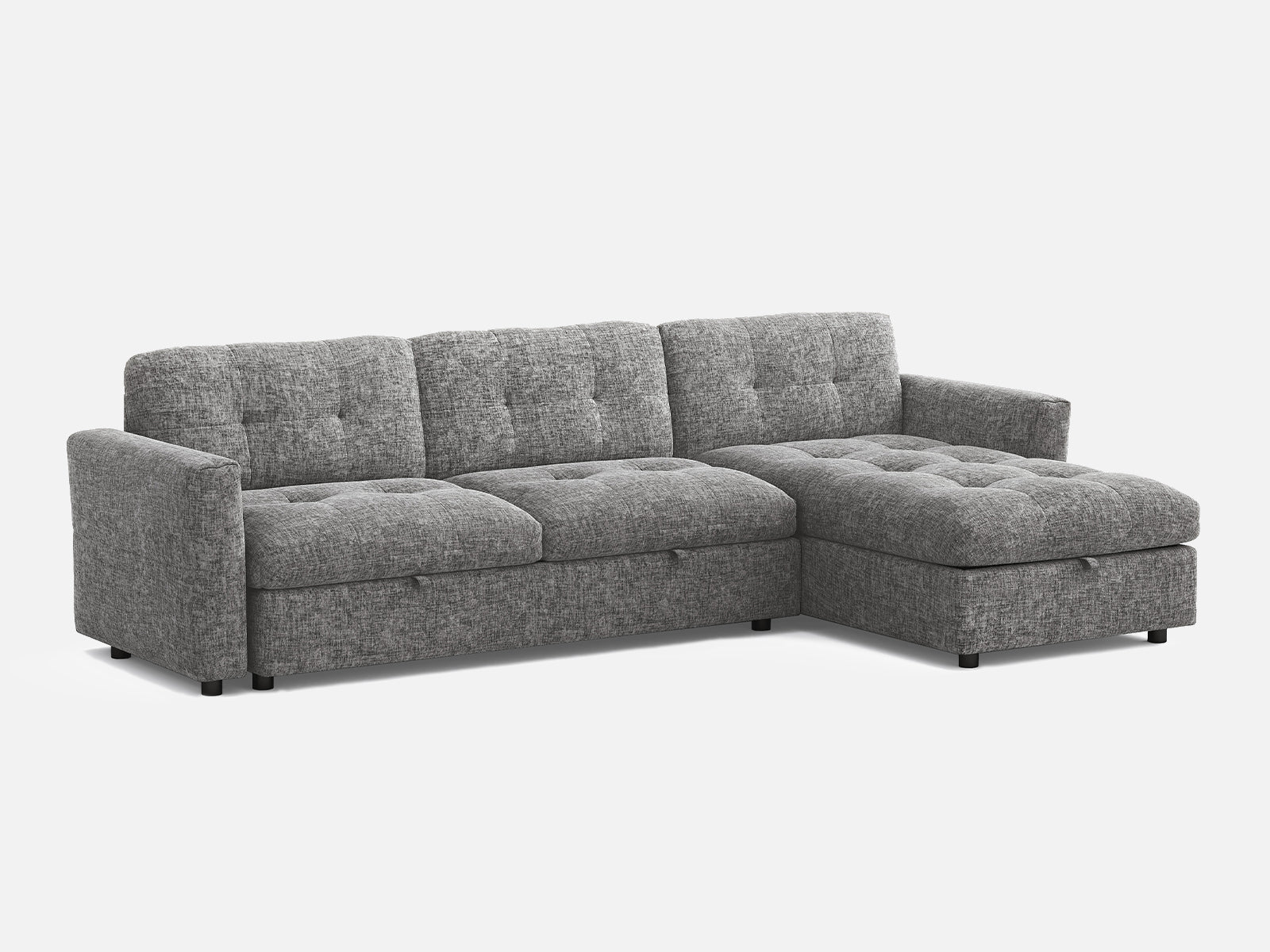 Pop-Seat Sectional Sofa with 2 Seats and Chaise Lounge