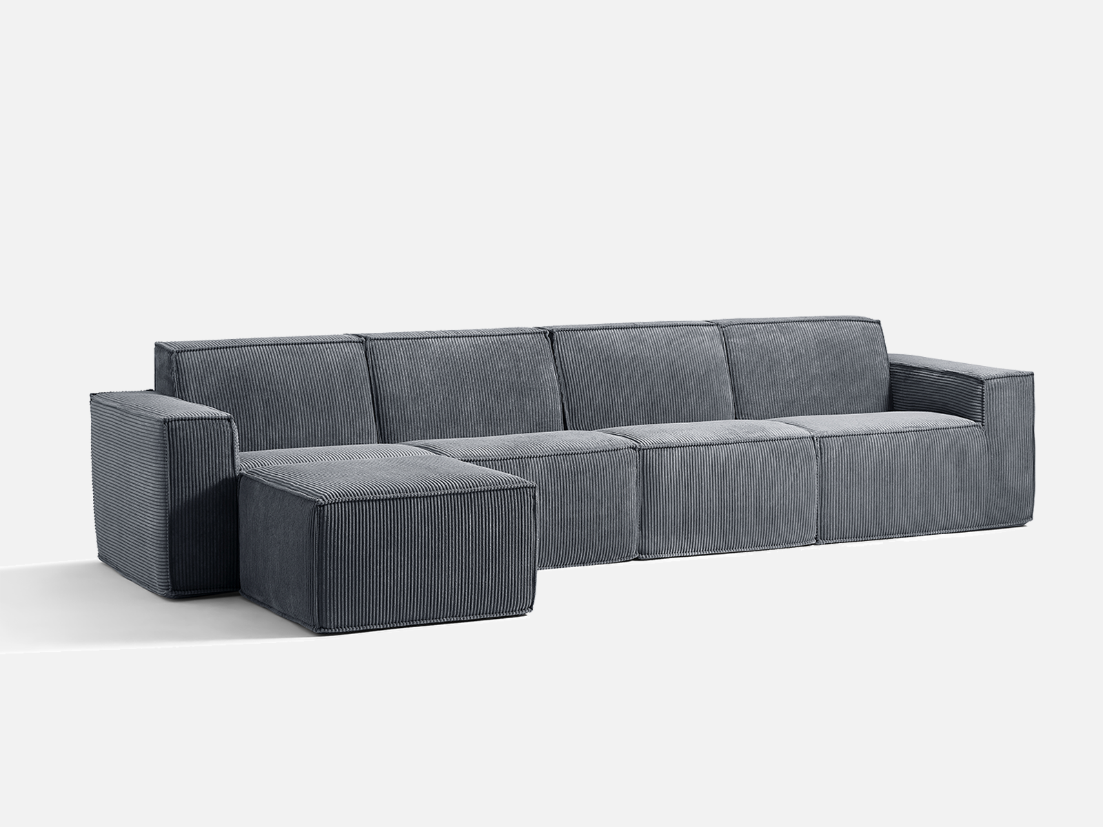 Pop-Seat 4 Seats with Ottoman, Compressed Self-Inflating Foam Sofa - LINSY HOME