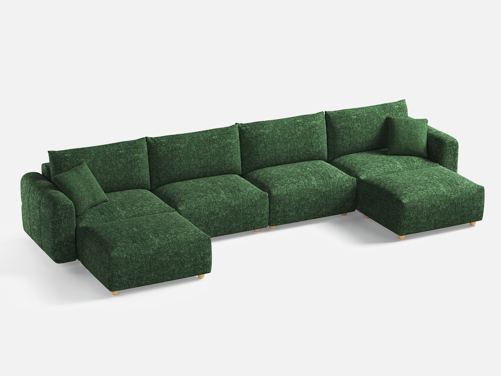 RUBIK L 4 Seats with 2 Ottomans