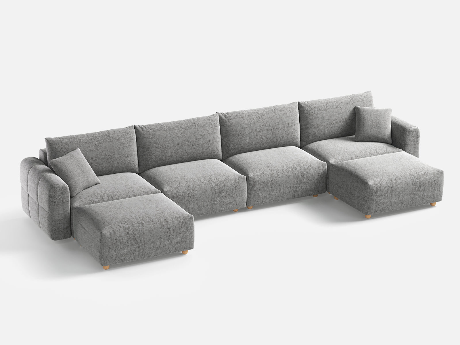RUBIK L 4 Seats with 2 Ottomans