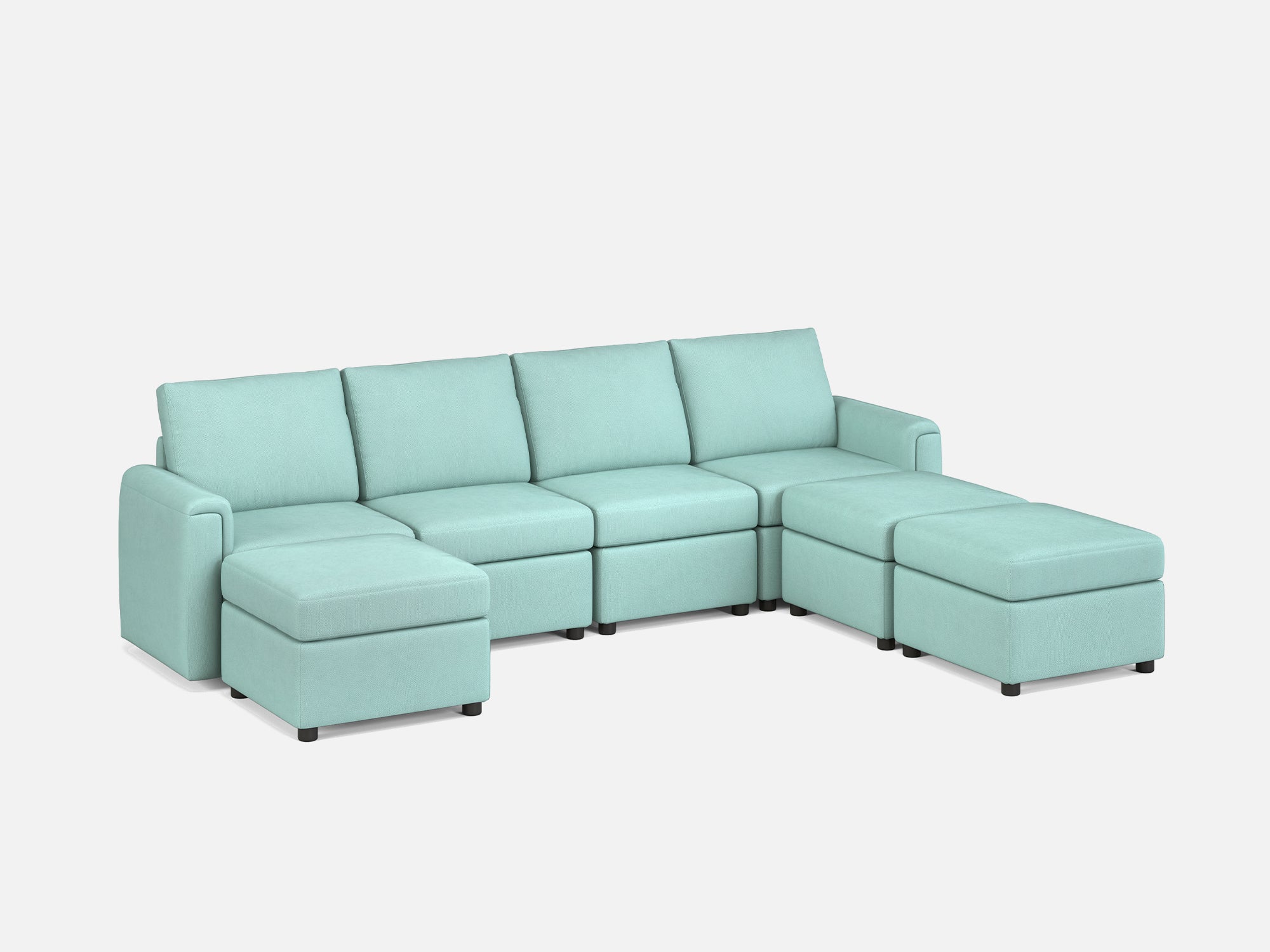 RUBIK I 4 Seats with 3 Ottomans - LINSY HOME