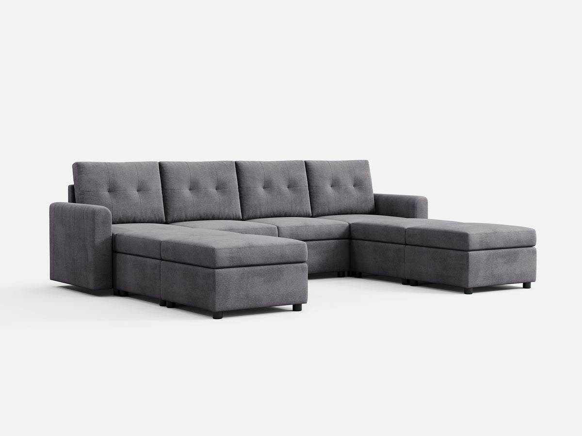RUBIK III 4 Seats with 4 Ottomans - LINSY HOME