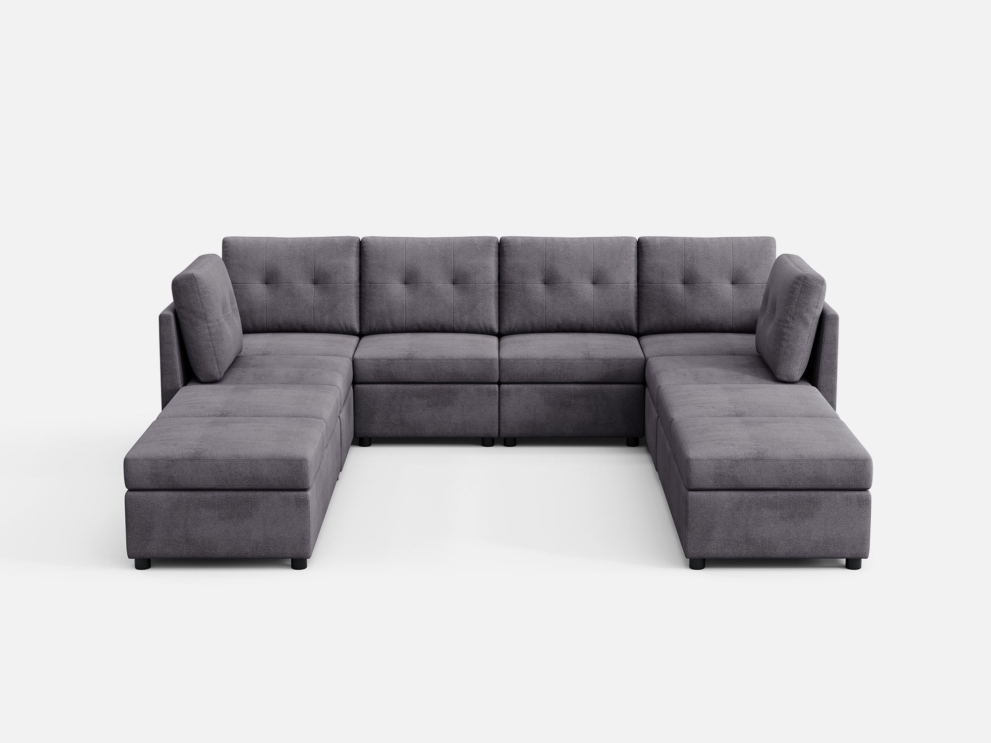 RUBIK III 6 Seats with 4 Ottomans - LINSY HOME