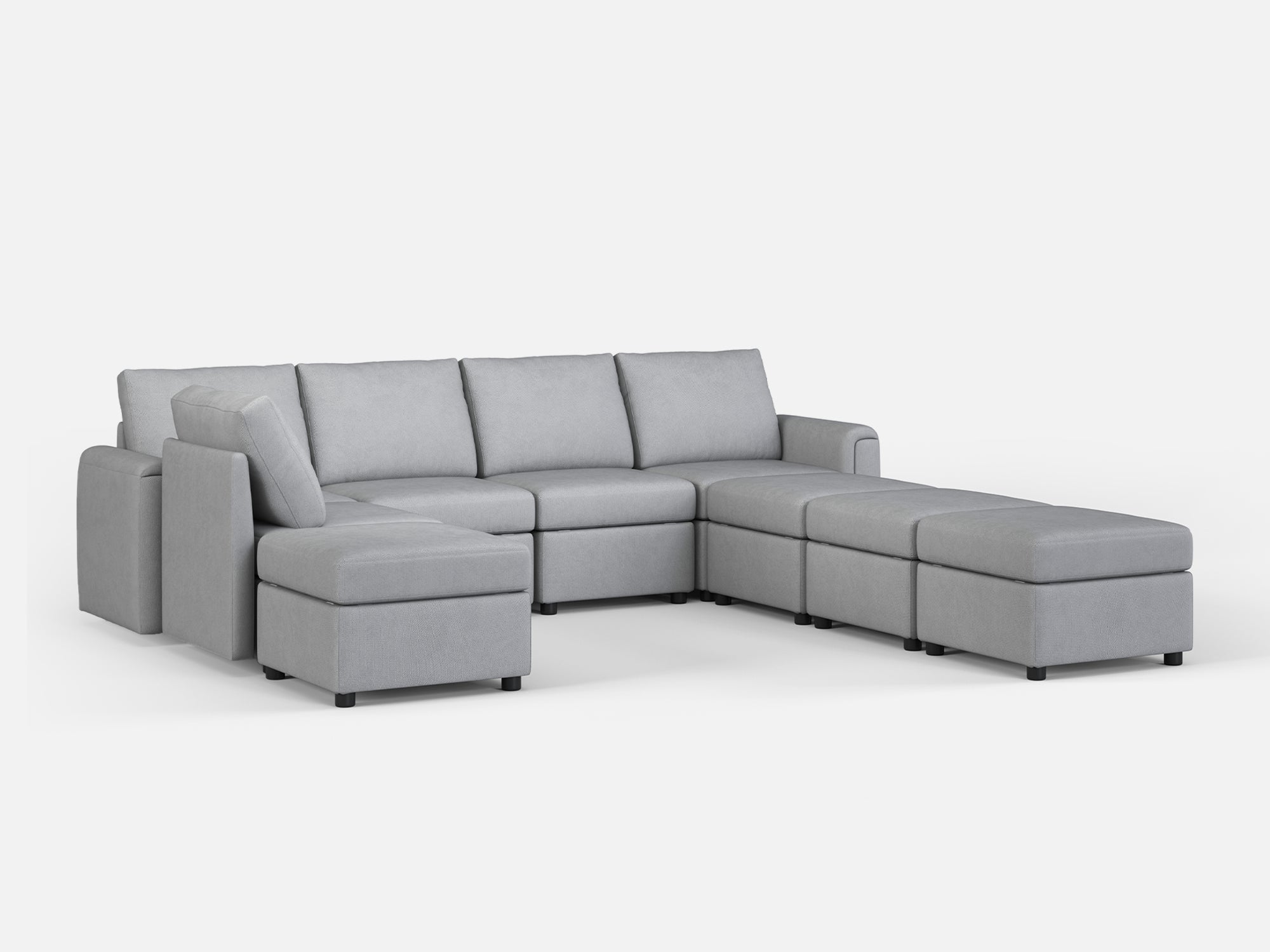 RUBIK I 6 Seats with 4 Ottomans - LINSY HOME