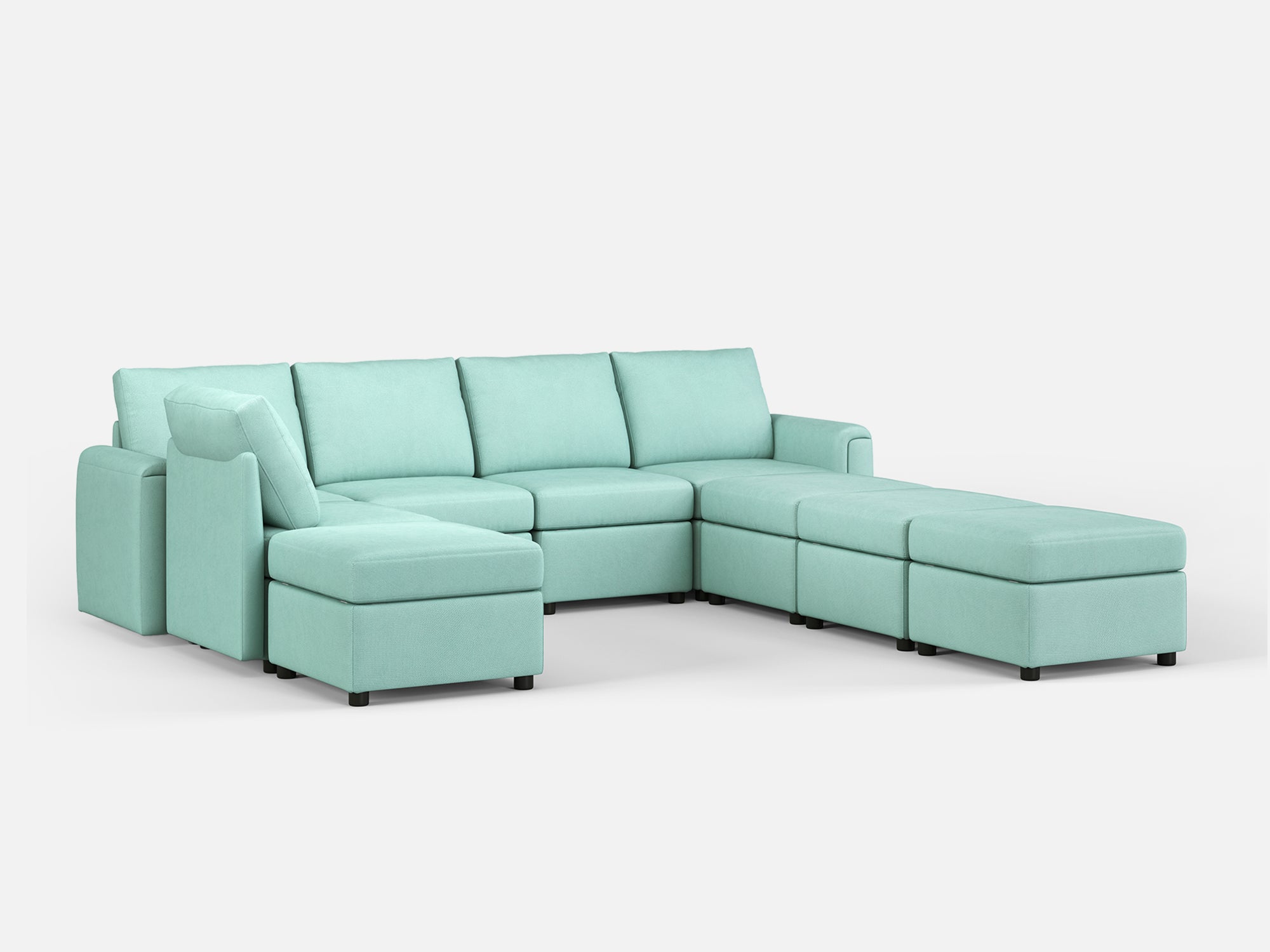 RUBIK I 6 Seats with 4 Ottomans - LINSY HOME