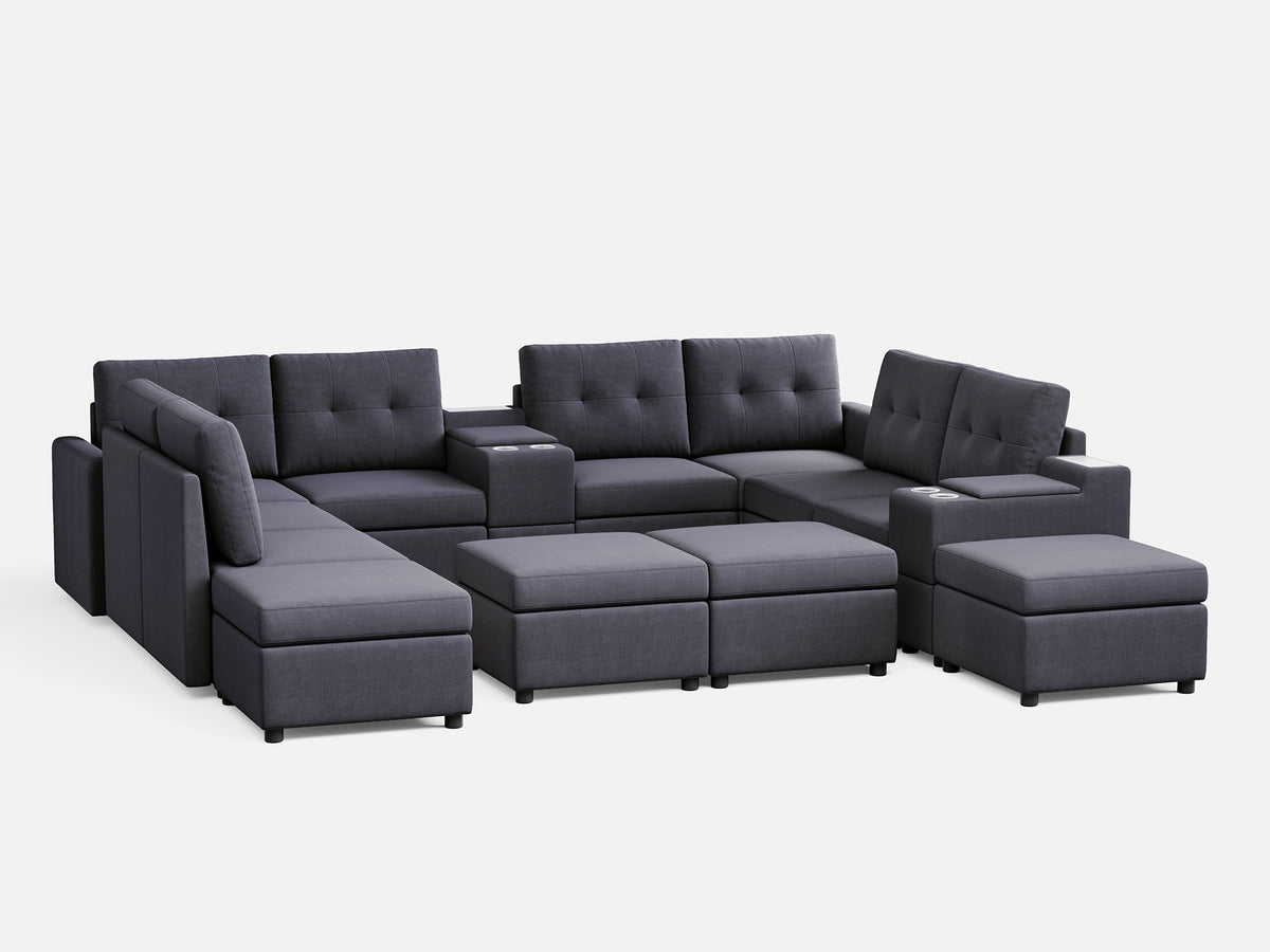 RUBIK III 8 Seats with 4 Ottomans & 2 Consoles - LINSY HOME