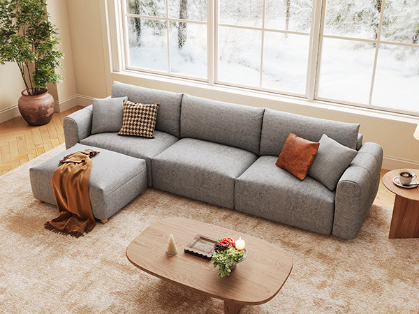 RUBIK L 3 Seats with Ottoman
