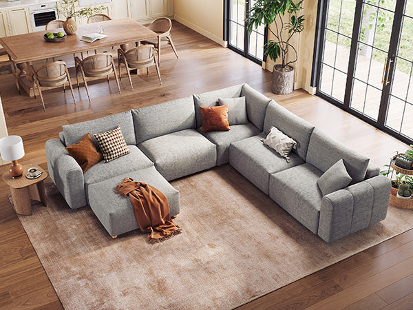 RUBIK L 4 Seats with Ottoman & Corner