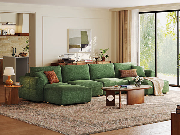 RUBIK L 4 Seats with 2 Ottomans