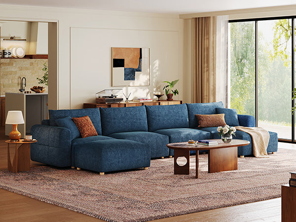 RUBIK L 4 Seats with 2 Ottomans
