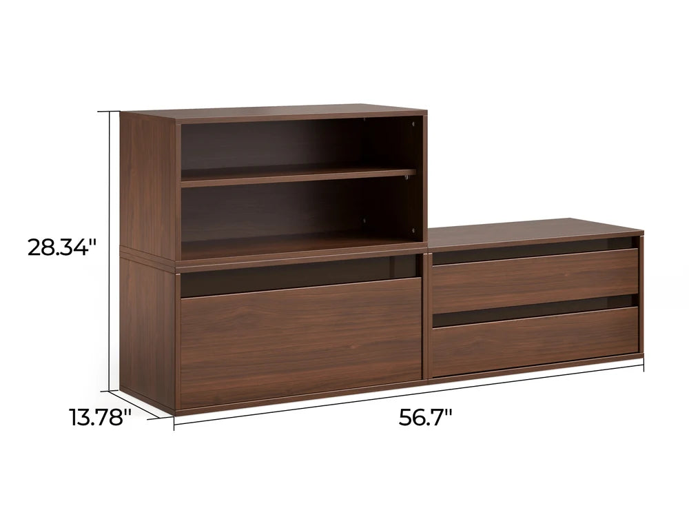 CABIK I 1 Open & 1 Single-Drawer & 1 Double-Drawer Cabinet