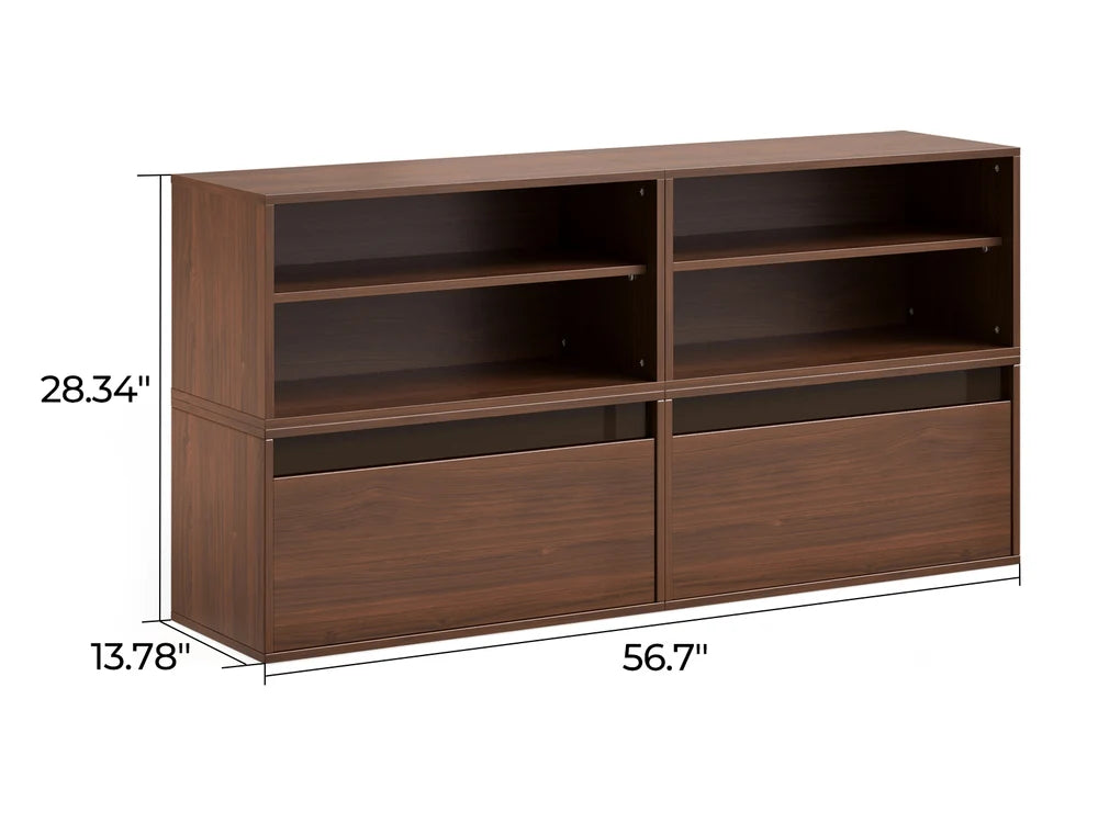 CABIK I 2 Open & 2 Single-Drawer Cabinet