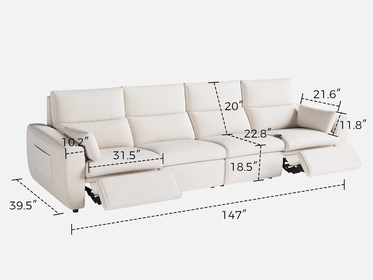DRIFT 4-Seat Power Reclining Modular Couch