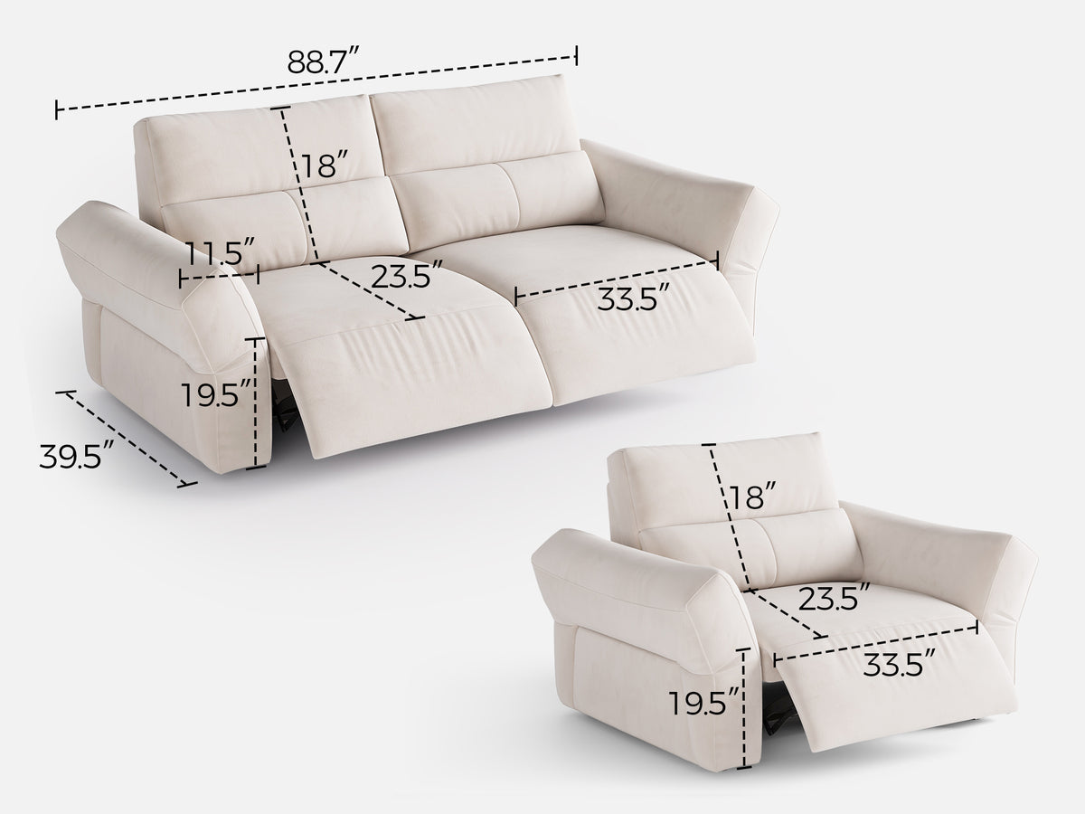 HAVEN 2+1-Seat Power Reclining Modular Couch