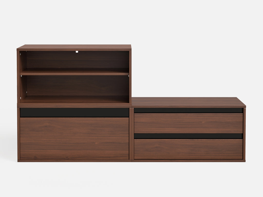 CABIK I 1 Open & 1 Single Drawer & 1 Double Drawer Cabinet