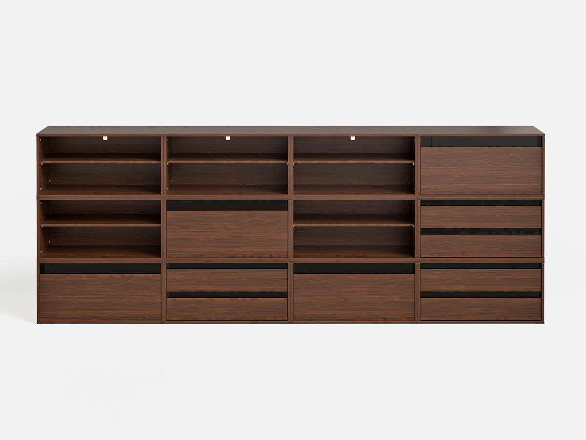 CABIK I 4 Open & 3 Single-Drawer & 3 Double-Drawer Cabinet