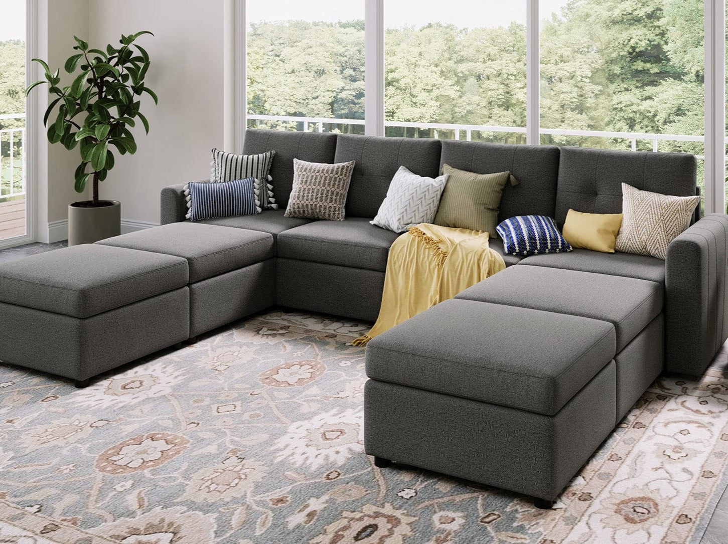 RUBIK III 4 Seat With 4 Ottomans