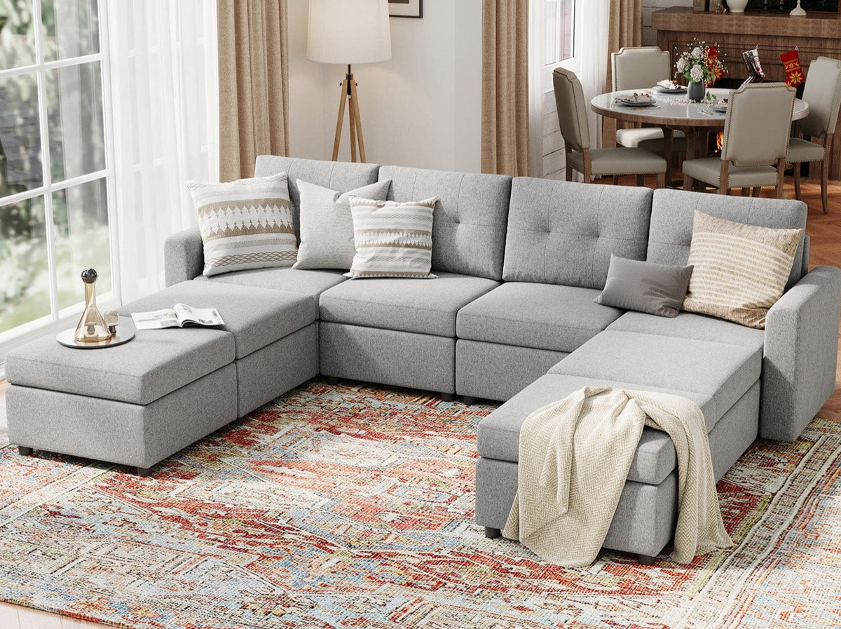 RUBIK III 4 Seats with 4 Ottomans - LINSY HOME