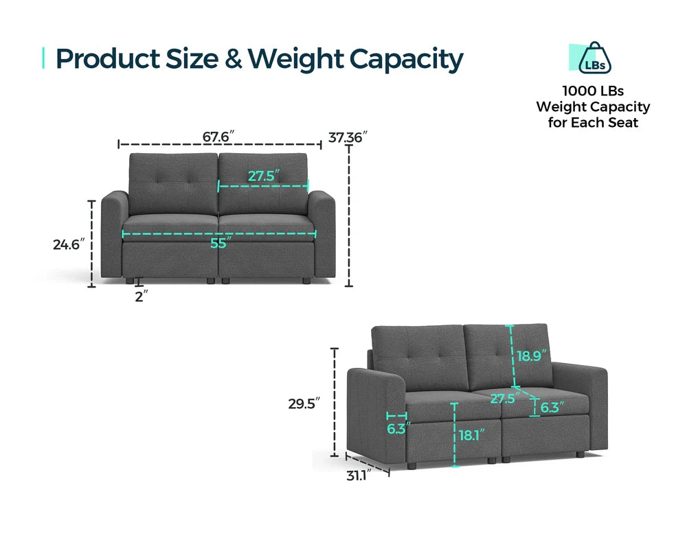 RUBIK III 2 Seats Sofa