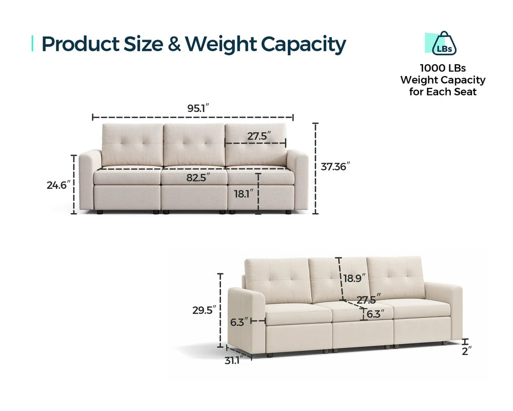 RUBIK III 3 Seats Sofa