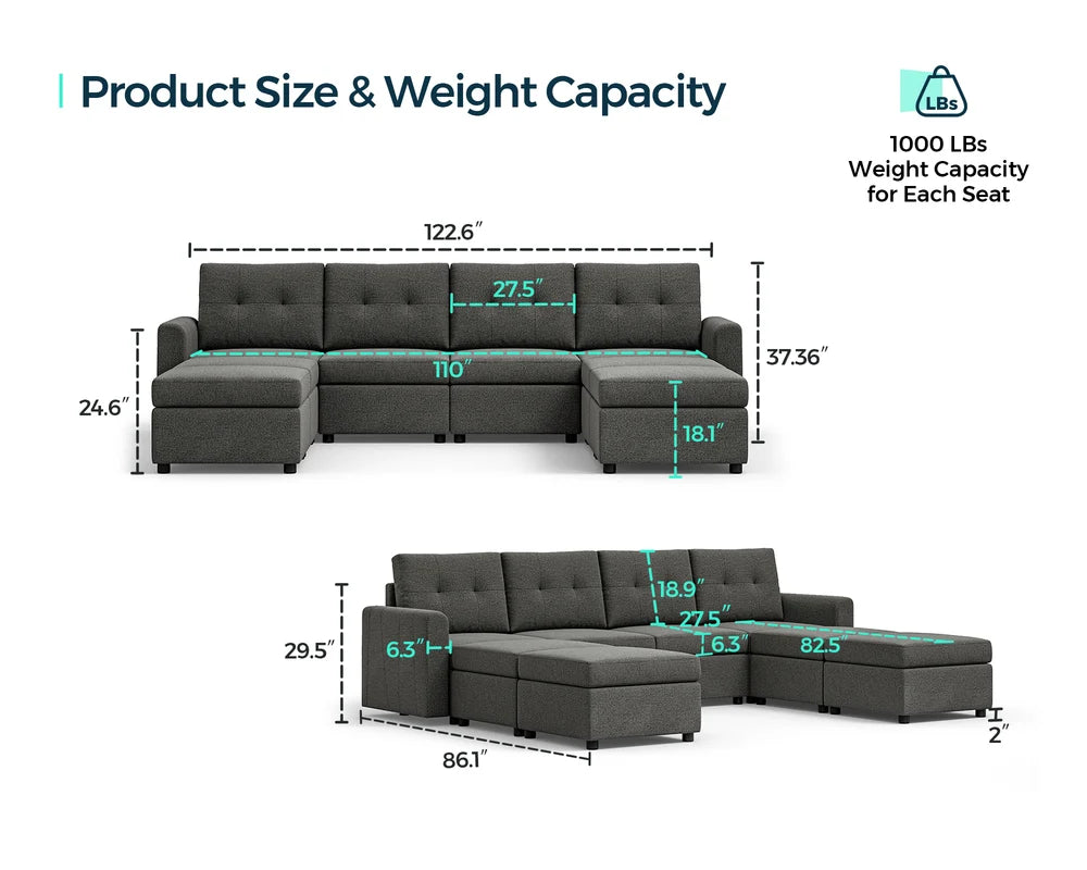 RUBIK III 4 Seats with 4 Ottomans