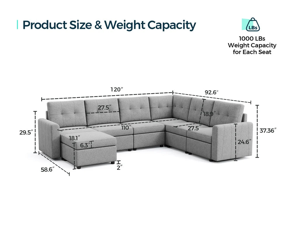 RUBIK III 5 Seats with Corner & Ottoman
