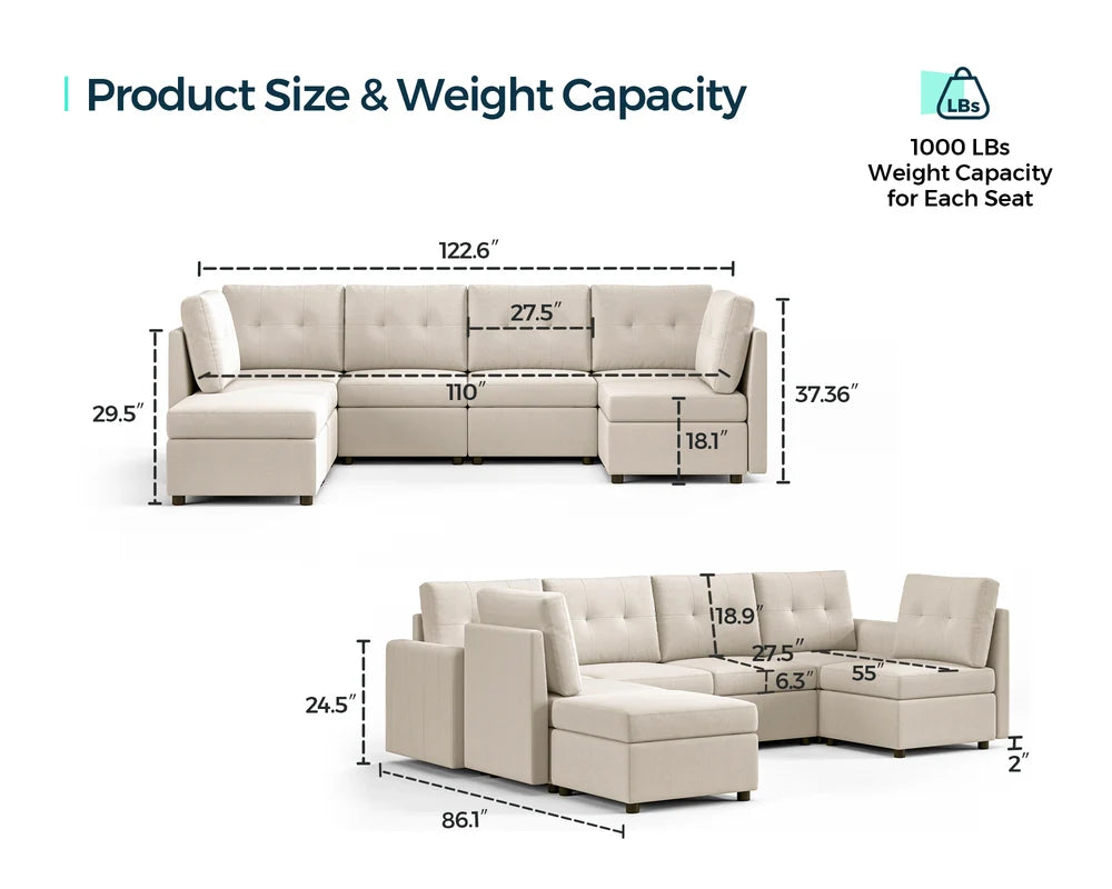 RUBIK III 6 Seats with Ottoman
