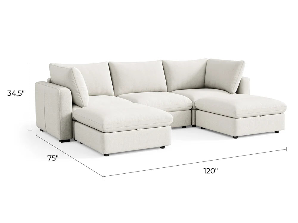 RUBIK V 3 Seats with 2 Ottomans