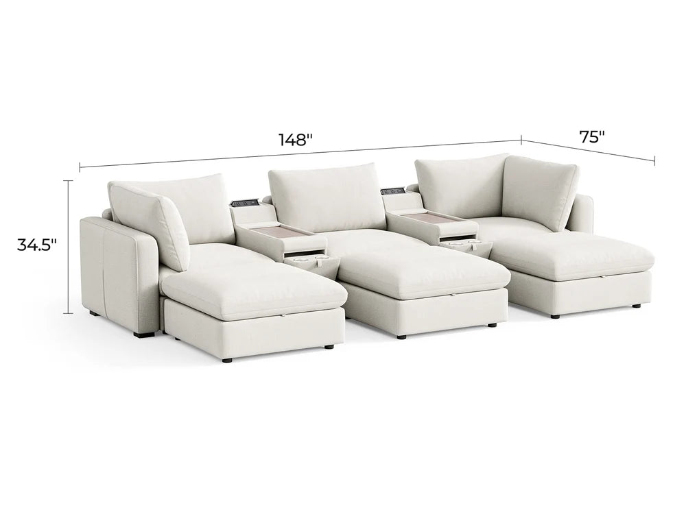 RUBIK V 3 Seats with 3 Ottomans & 2 Consoles