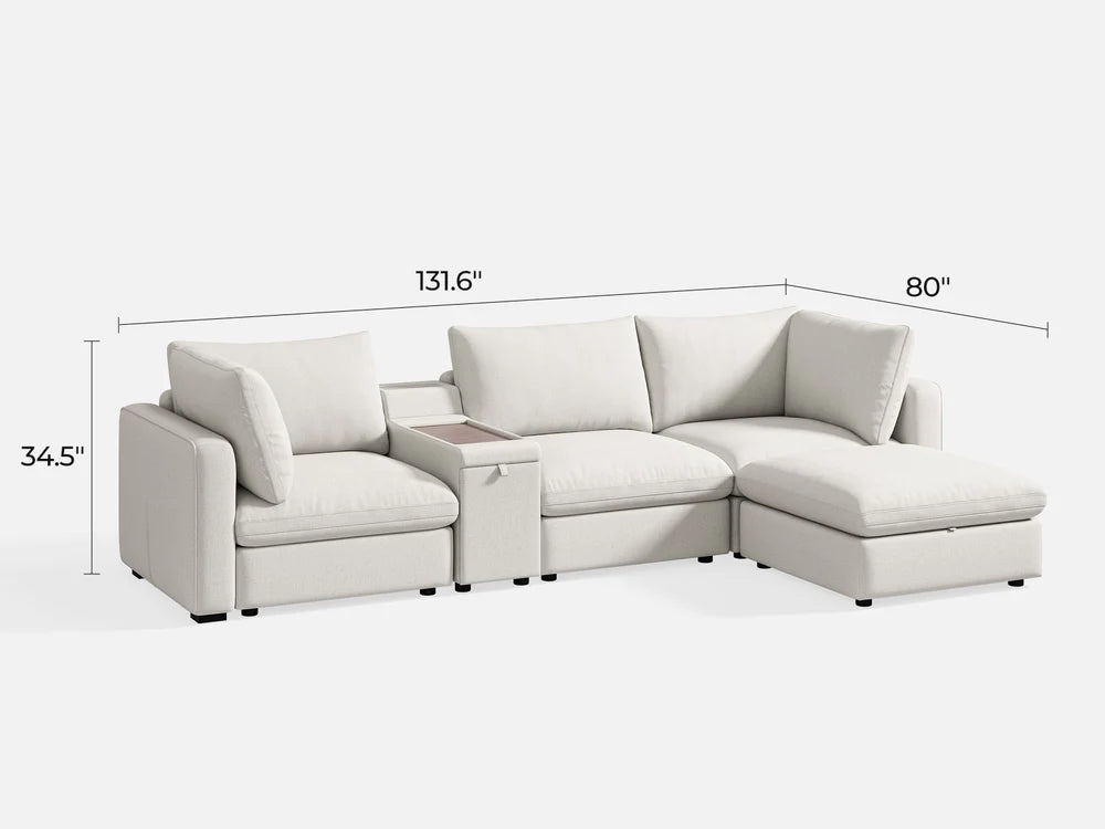 RUBIK V 3 Seats with Ottoman & Console