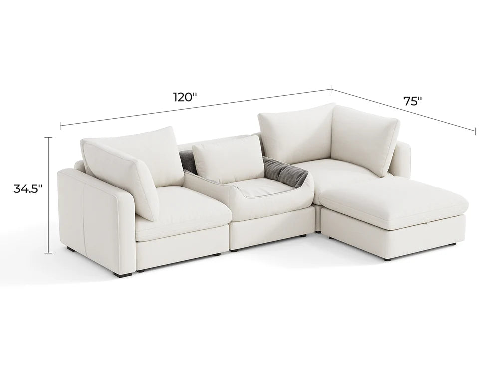 RUBIK V 3 Seats with Ottoman & Pet Bed Module