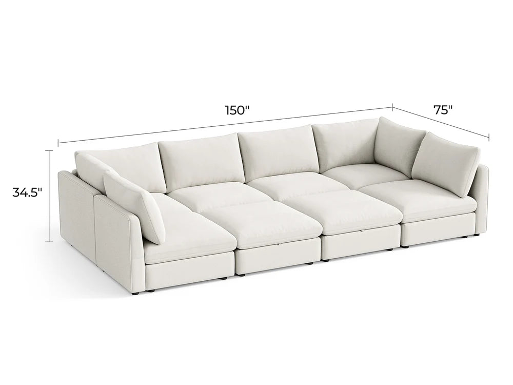 RUBIK V 4 Seats with 2 Corners & 2 Ottoman
