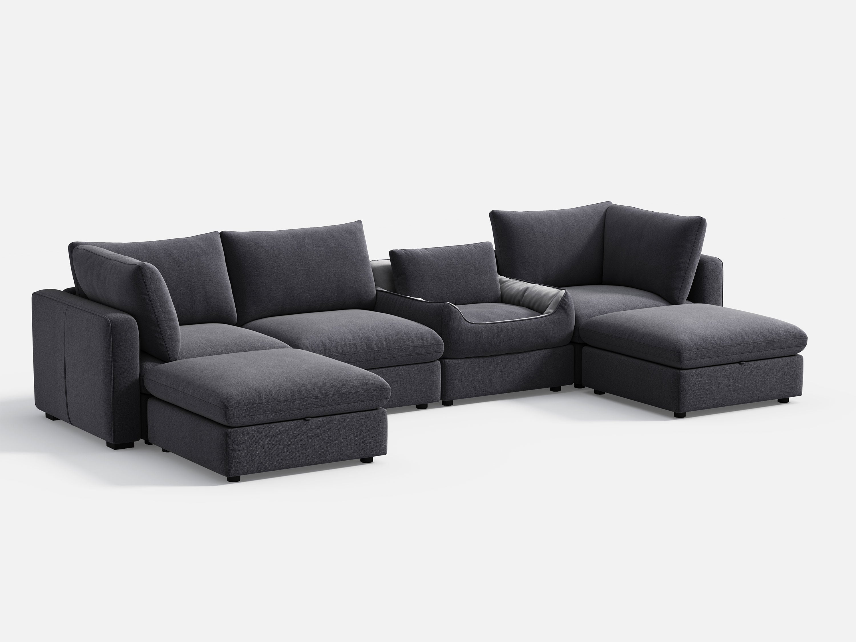 RUBIK V 4 Seats with 2 Ottomans & Pet Bed Module - LINSY HOME
