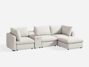 RUBIK V Linen 3 Seats with Ottoman & Console