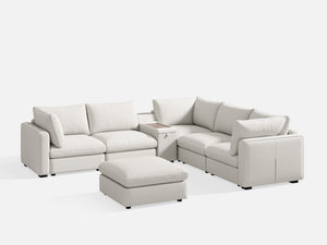 RUBIK V Linen 4 Seats with Ottoman & Corner & Console