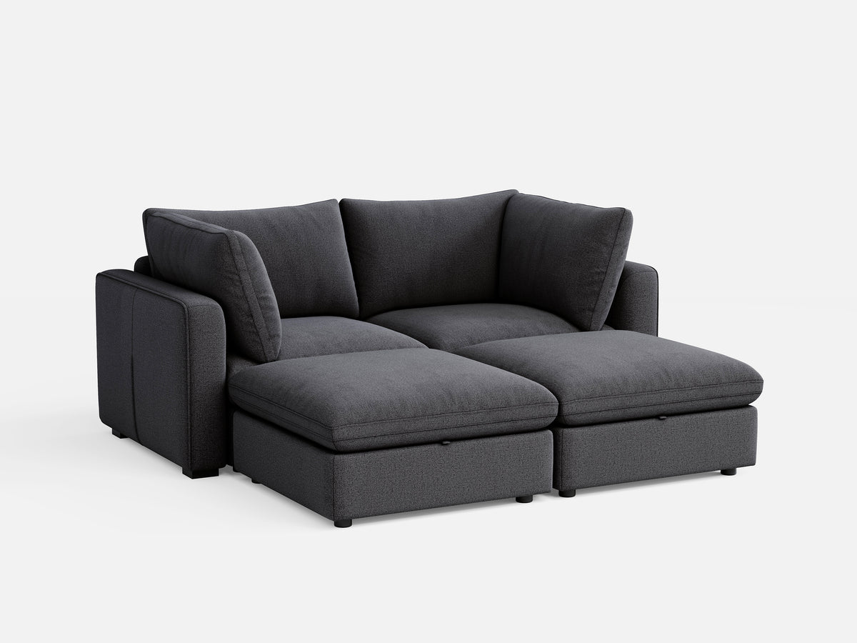 RUBIK V 2 Seats with 2 Ottomans - LINSY HOME