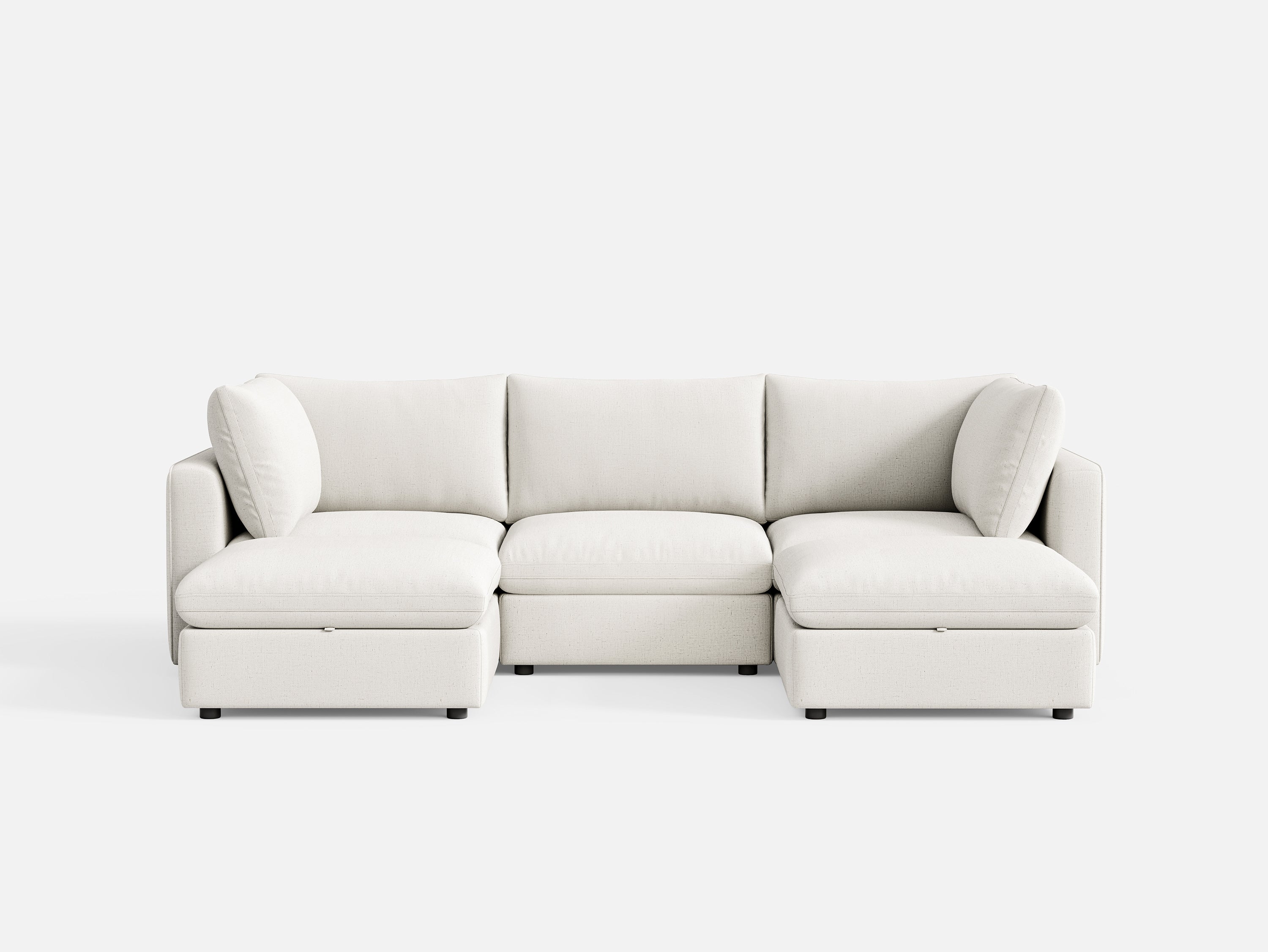 RUBIK V 3 Seats with 2 Ottomans - LINSY HOME